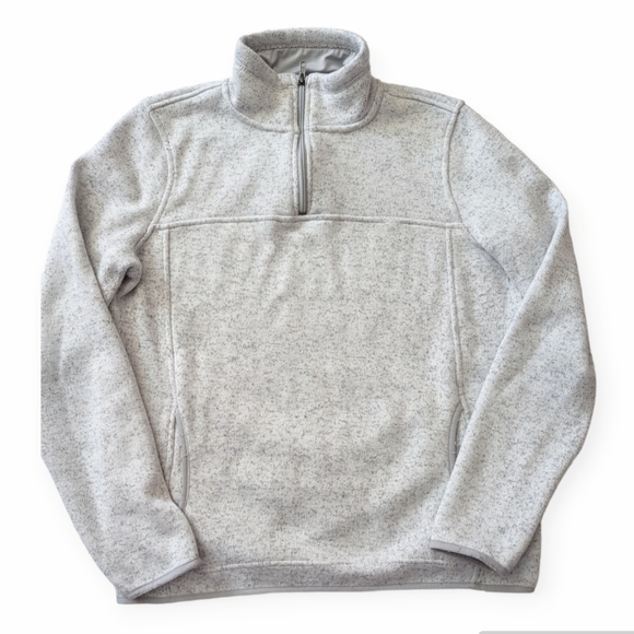 Thread & Supply Quarter Zip Pullover size Large Light Heathered Gray - Picture 6 of 9